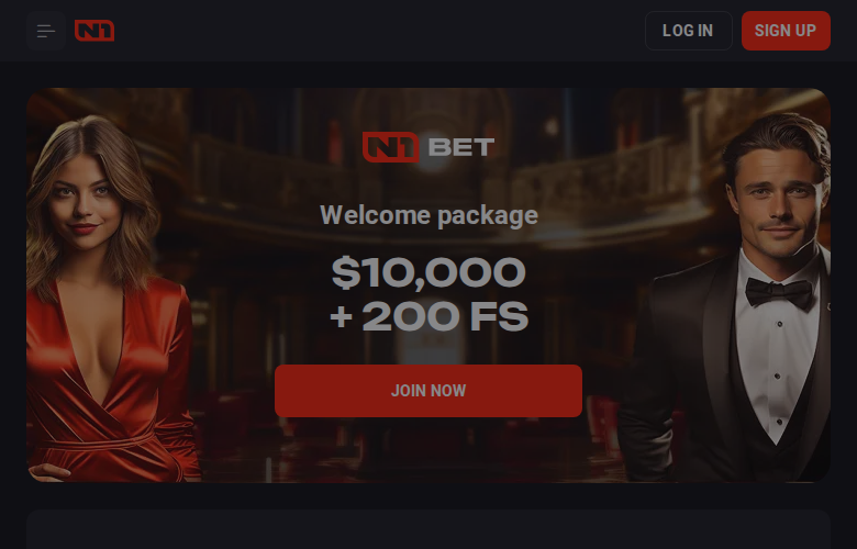N1Bet casino homepage