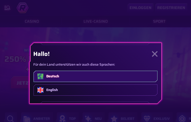 Roby Casino casino homepage