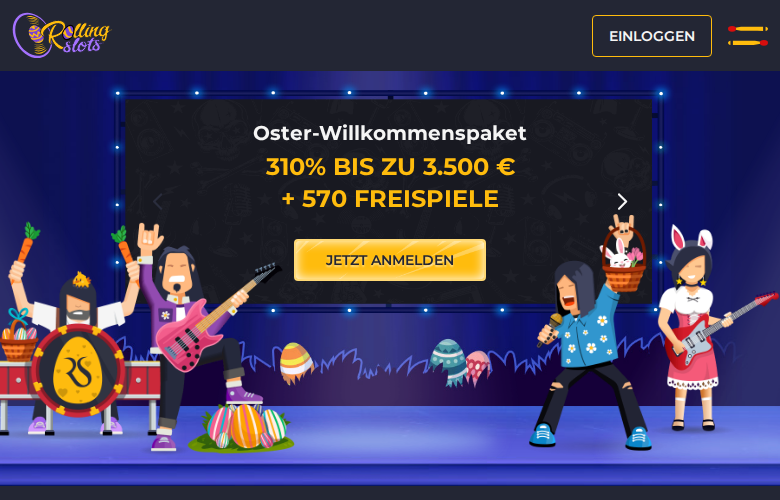 Rolling Slots casino homepage