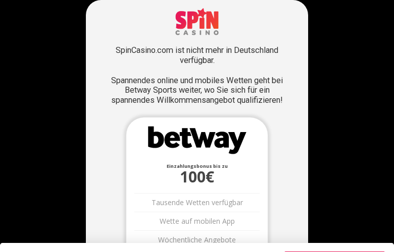 Spin Casino casino homepage